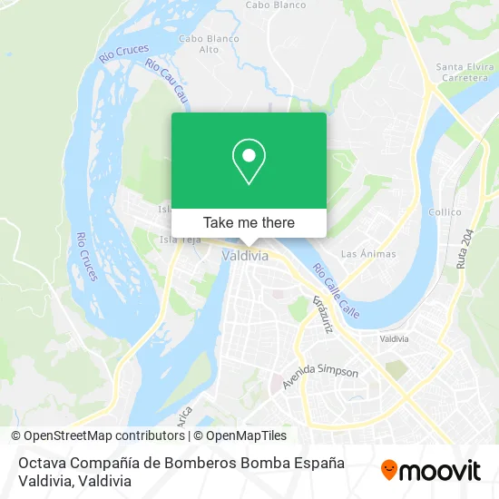 Mapa de Octava Compañía de Bomberos Bomba España Valdivia