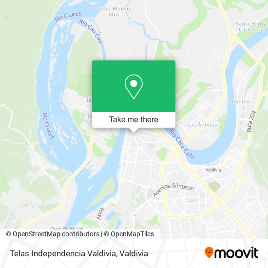 Telas Independencia Valdivia map
