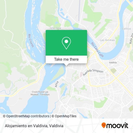 Mapa de Alojamiento en Valdivia