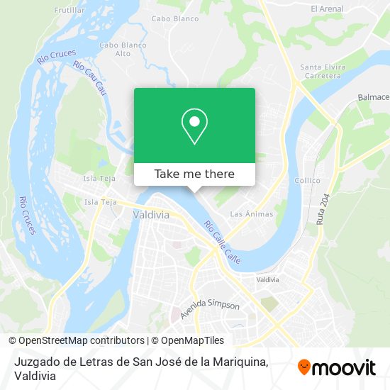 Juzgado de Letras de San José de la Mariquina map