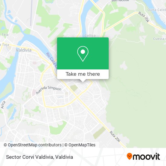 Mapa de Sector Corvi Valdivia