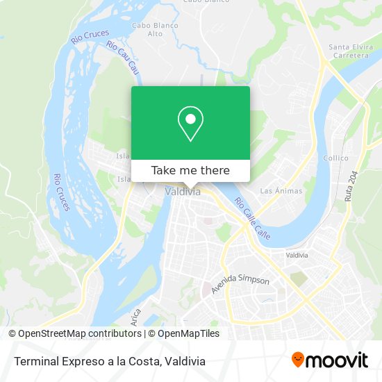 Mapa de Terminal Expreso a la Costa