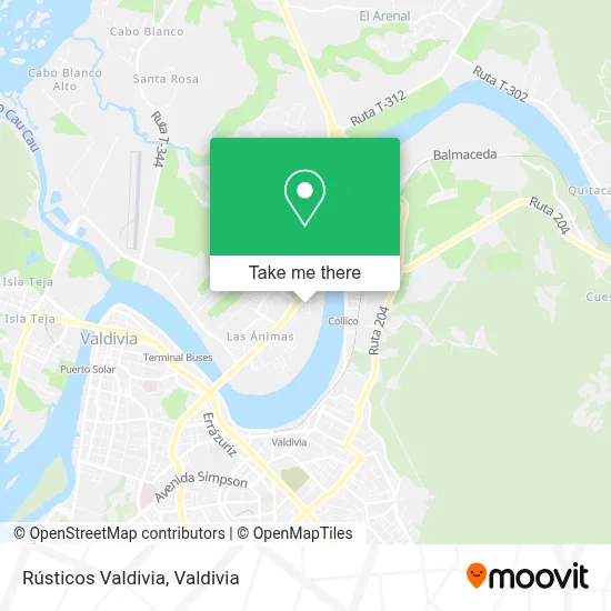 Rústicos Valdivia map