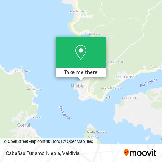 Cabañas Turismo Niebla map