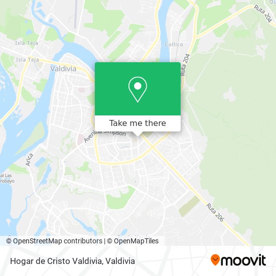 Hogar de Cristo Valdivia map