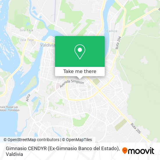 Mapa de Gimnasio CENDYR (Ex-Gimnasio Banco del Estado)