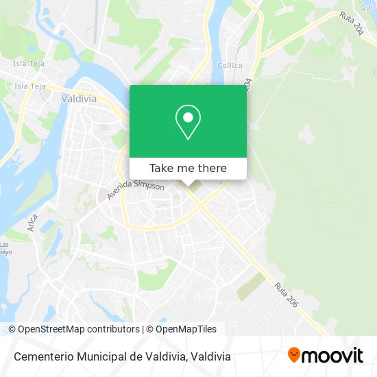 Mapa de Cementerio Municipal de Valdivia