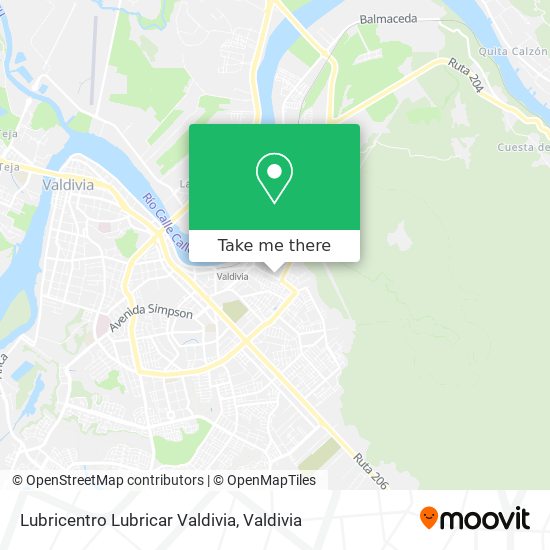 Mapa de Lubricentro Lubricar Valdivia