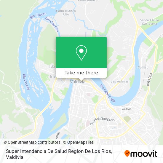 Super Intendencia De Salud Region De Los Rios map
