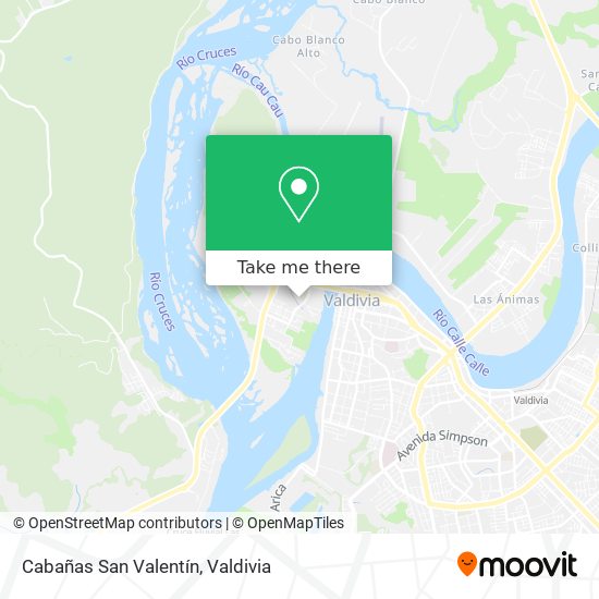 Cabañas San Valentín map