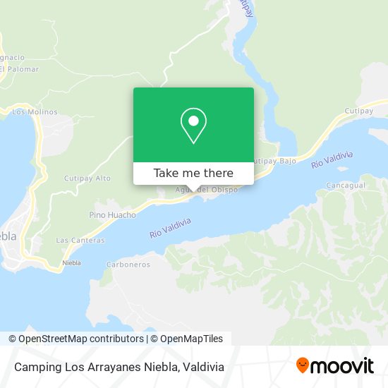 Mapa de Camping Los Arrayanes Niebla