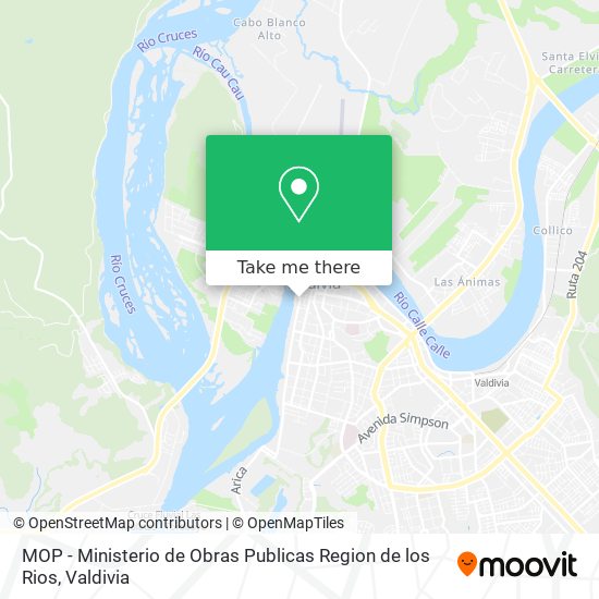 Mapa de MOP - Ministerio de Obras Publicas Region de los Rios