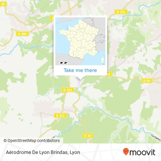 Mapa Aérodrome De Lyon Brindas