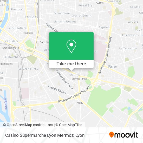 Casino Supermarché Lyon Mermoz map