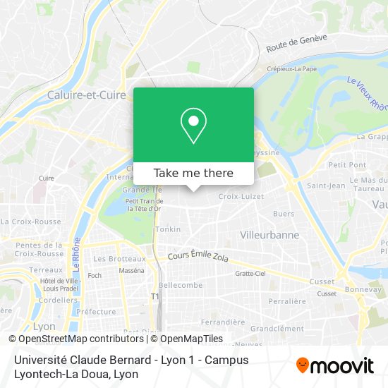 Mapa Université Claude Bernard - Lyon 1 - Campus Lyontech-La Doua