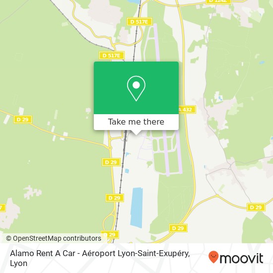 Alamo Rent A Car - Aéroport Lyon-Saint-Exupéry map