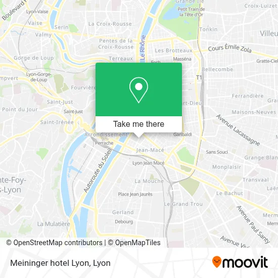 Meininger hotel Lyon map