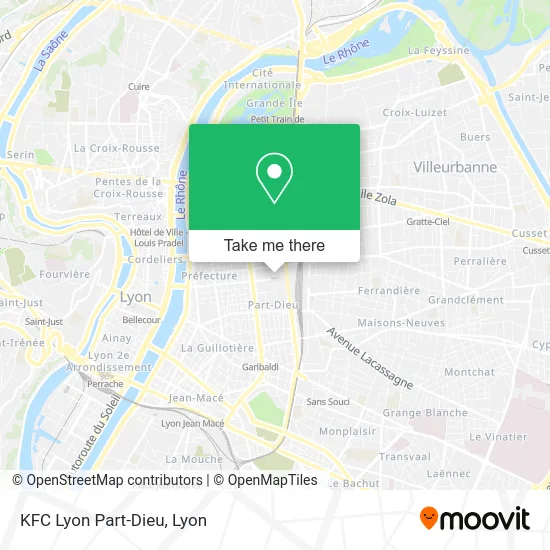 KFC Lyon Part-Dieu map