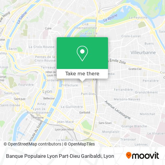 Banque Populaire Lyon Part-Dieu Garibaldi map