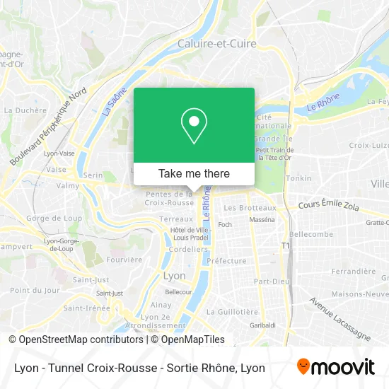 Lyon - Tunnel Croix-Rousse - Sortie Rhône map