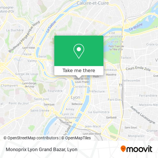 Monoprix Lyon Grand Bazar map