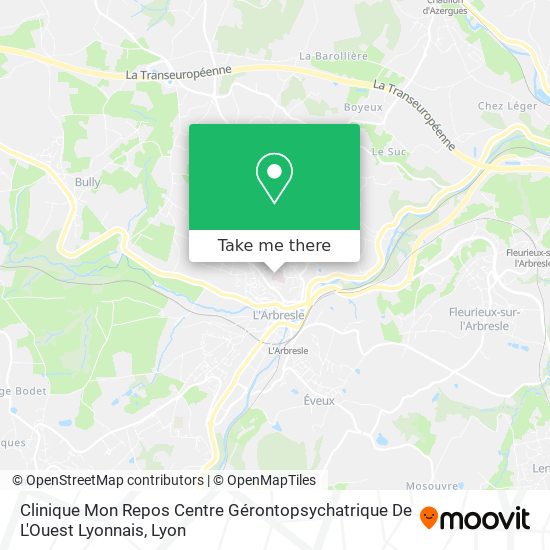 Clinique Mon Repos Centre Gérontopsychatrique De L'Ouest Lyonnais map