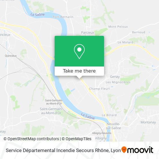 Service Départemental Incendie Secours Rhône map