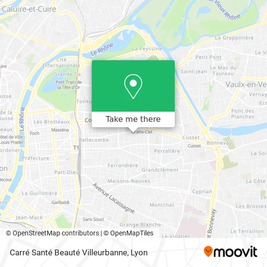 Carré Santé Beauté Villeurbanne map