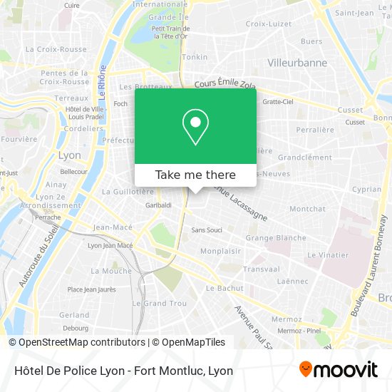 Hôtel De Police Lyon - Fort Montluc map