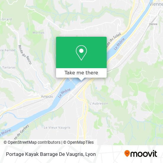 Mapa Portage Kayak Barrage De Vaugris