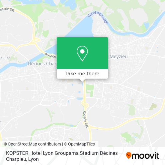 KOPSTER Hotel Lyon Groupama Stadium Décines Charpieu map