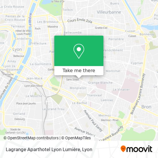 Lagrange Aparthotel Lyon Lumière map