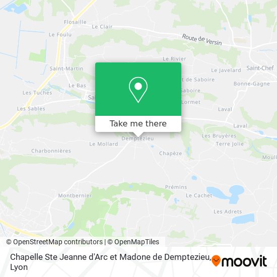 Chapelle Ste Jeanne d'Arc et Madone de Demptezieu map