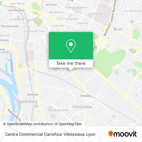 Centre Commercial Carrefour Vénissieux map