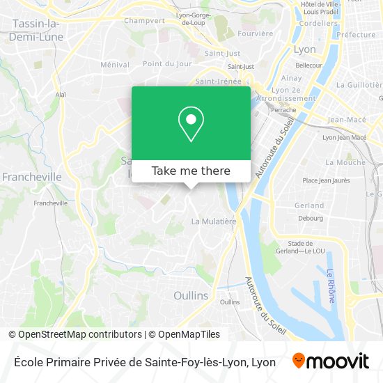 Mapa École Primaire Privée de Sainte-Foy-lès-Lyon