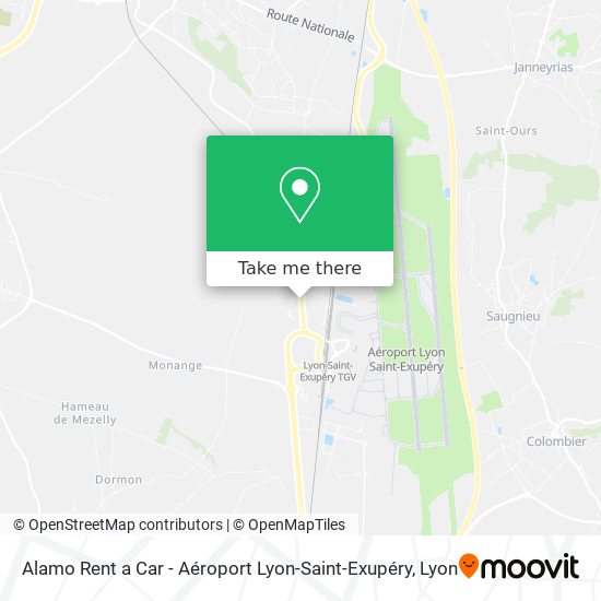 Alamo Rent a Car - Aéroport Lyon-Saint-Exupéry map