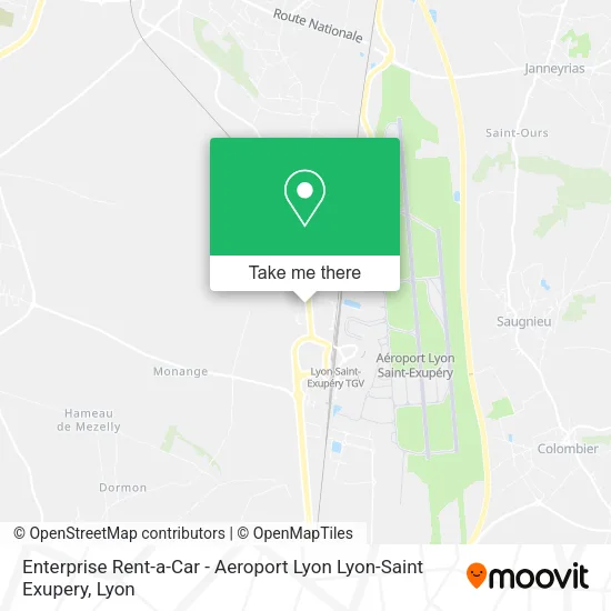 Enterprise Rent-a-Car - Aeroport Lyon Lyon-Saint Exupery map