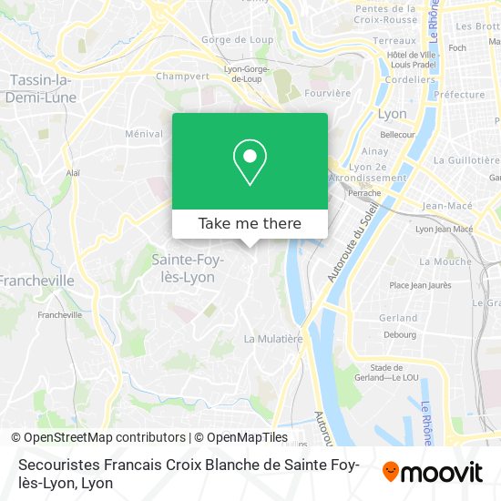 Secouristes Francais Croix Blanche de Sainte Foy-lès-Lyon map