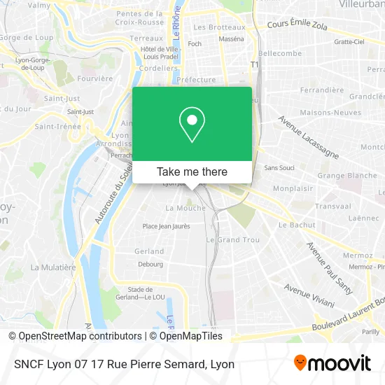 SNCF Lyon 07 17 Rue Pierre Semard map