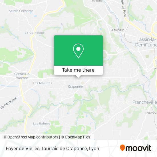 Foyer de Vie les Tourrais de Craponne map