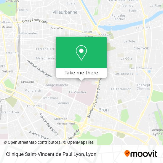 Clinique Saint-Vincent de Paul Lyon map