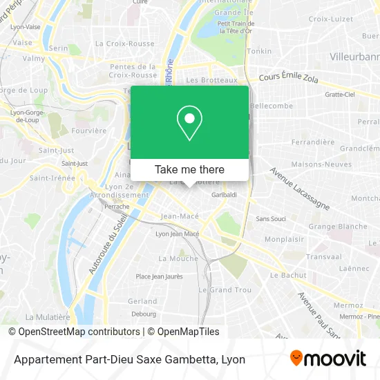 Appartement Part-Dieu Saxe Gambetta map