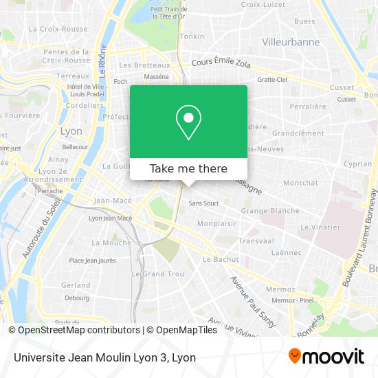 Universite Jean Moulin Lyon 3 map