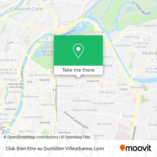 Club Bien Etre au Quotidien Villeurbanne map