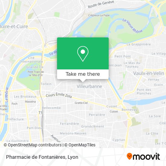 Mapa Pharmacie de Fontanières