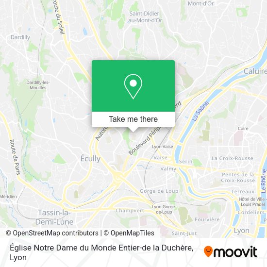 Église Notre Dame du Monde Entier-de la Duchère map