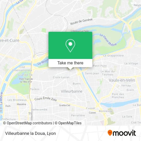 Villeurbanne la Doua map