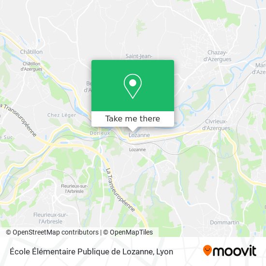 Mapa École Élémentaire Publique de Lozanne