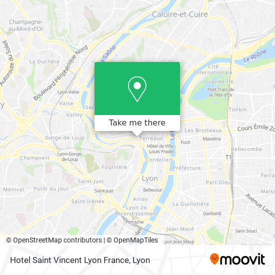 Hotel Saint Vincent Lyon France map