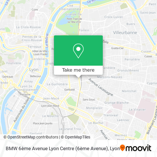 BMW 6ème Avenue Lyon Centre map